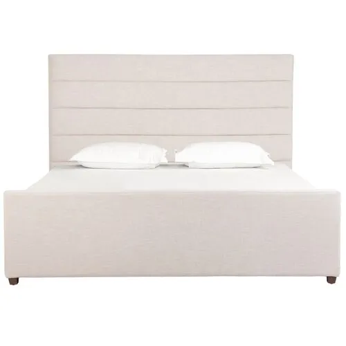 Vienna Channeled Bed - Ivory Performance