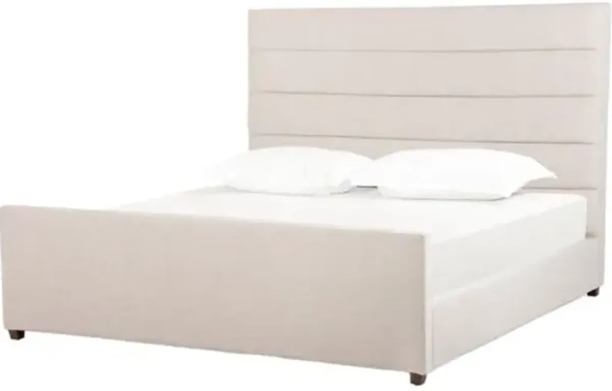 Vienna Channeled Bed - Ivory Performance