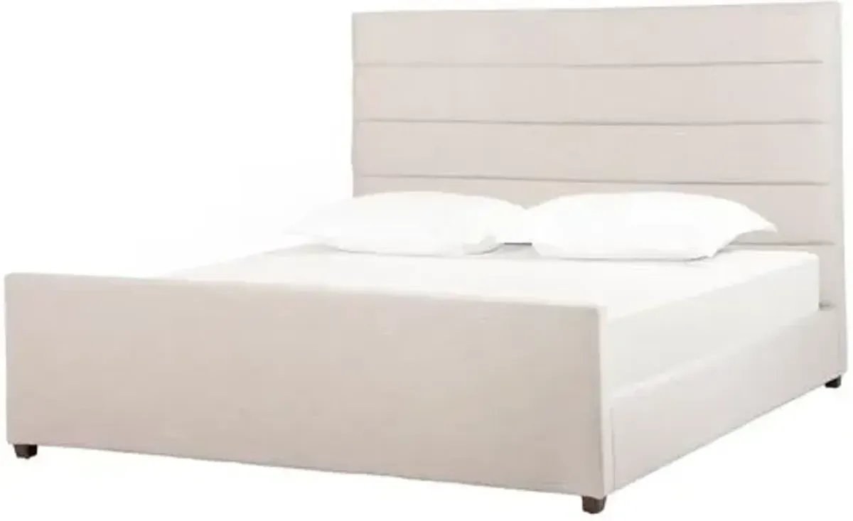 Vienna Channeled Bed - Ivory Performance