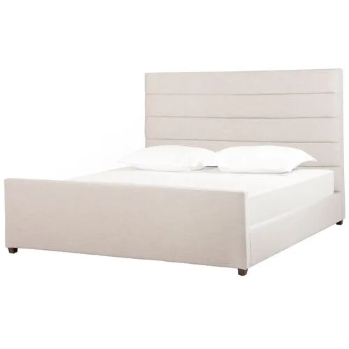 Vienna Channeled Bed - Ivory Performance