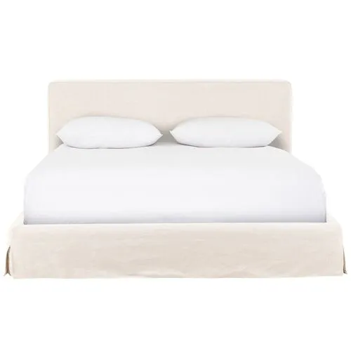 Adelle Slipcover Bed - Libeco Linen - Ivory