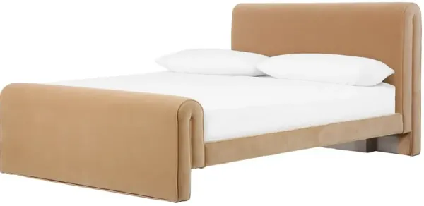 London Bed, Camel Velvet