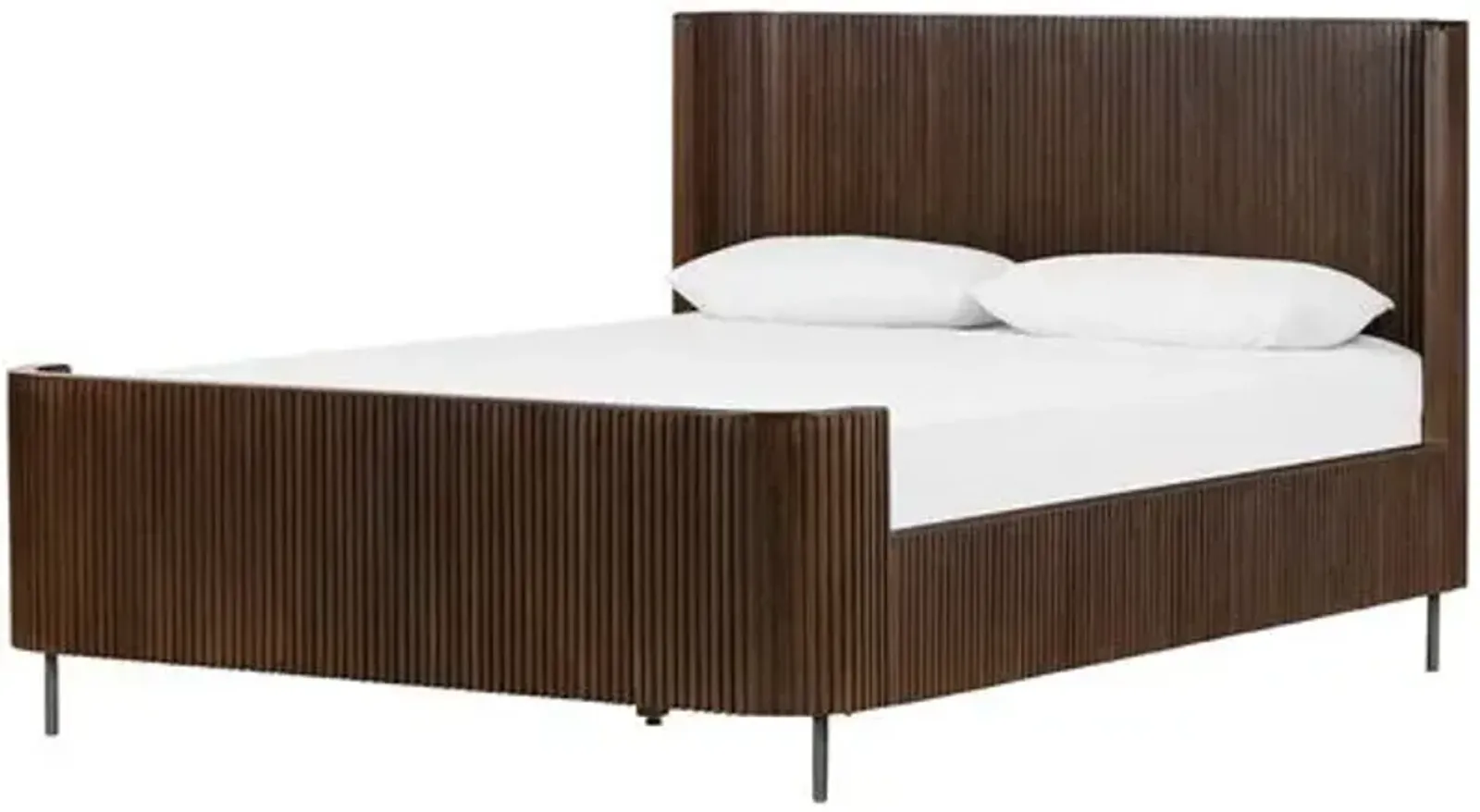 Fresno Fluted Bed - Terra Brown Oak