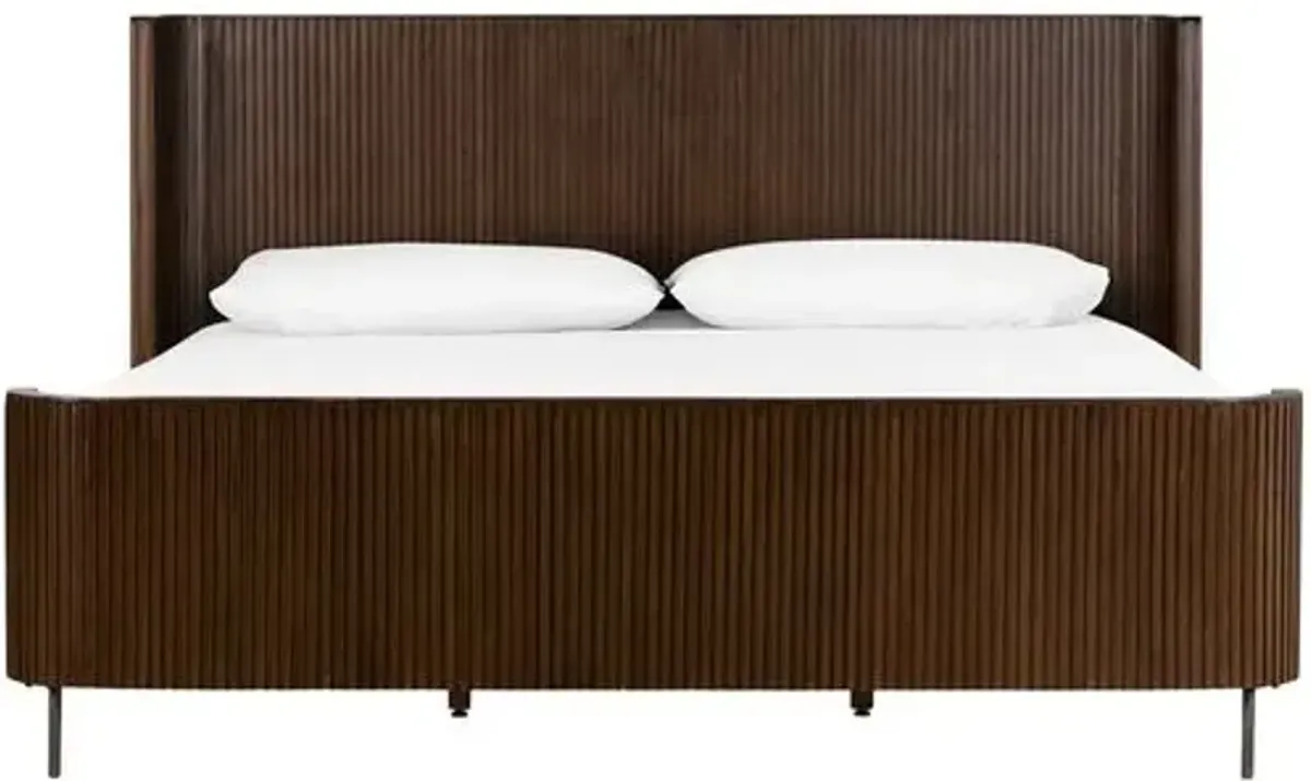 Fresno Fluted Bed - Terra Brown Oak