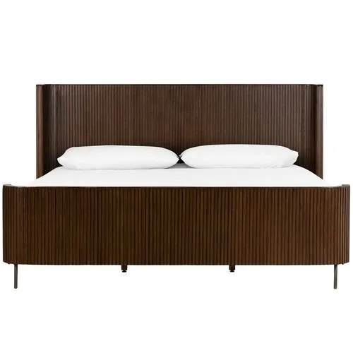 Fresno Fluted Bed - Terra Brown Oak