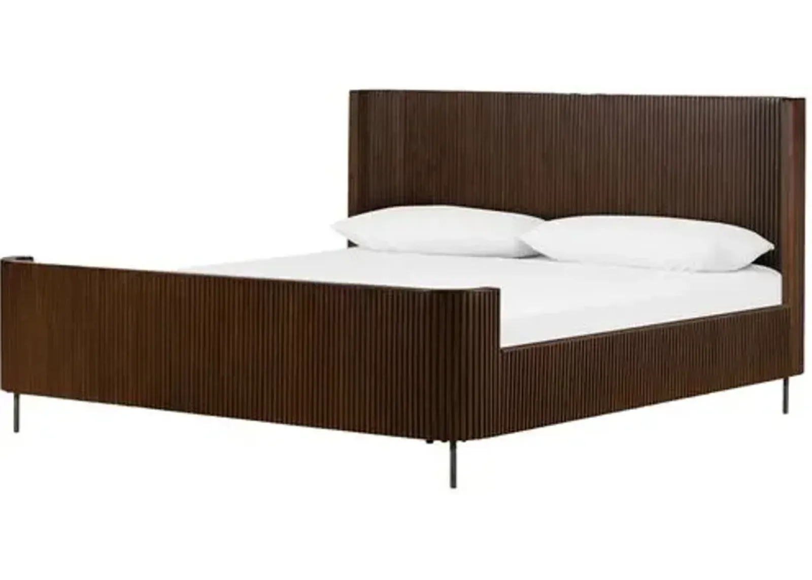 Fresno Fluted Bed - Terra Brown Oak