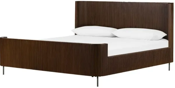 Fresno Fluted Bed, Terra Brown Oak