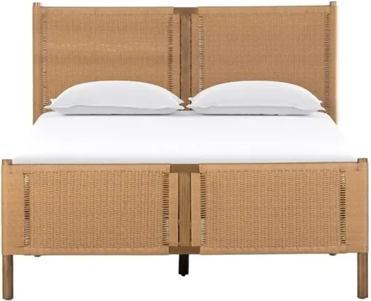 Largo Faux Rattan Bed - Natural - Brown