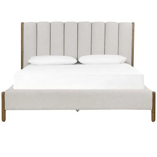 Westerly Channeled Bed - Sand Boucle - Ivory