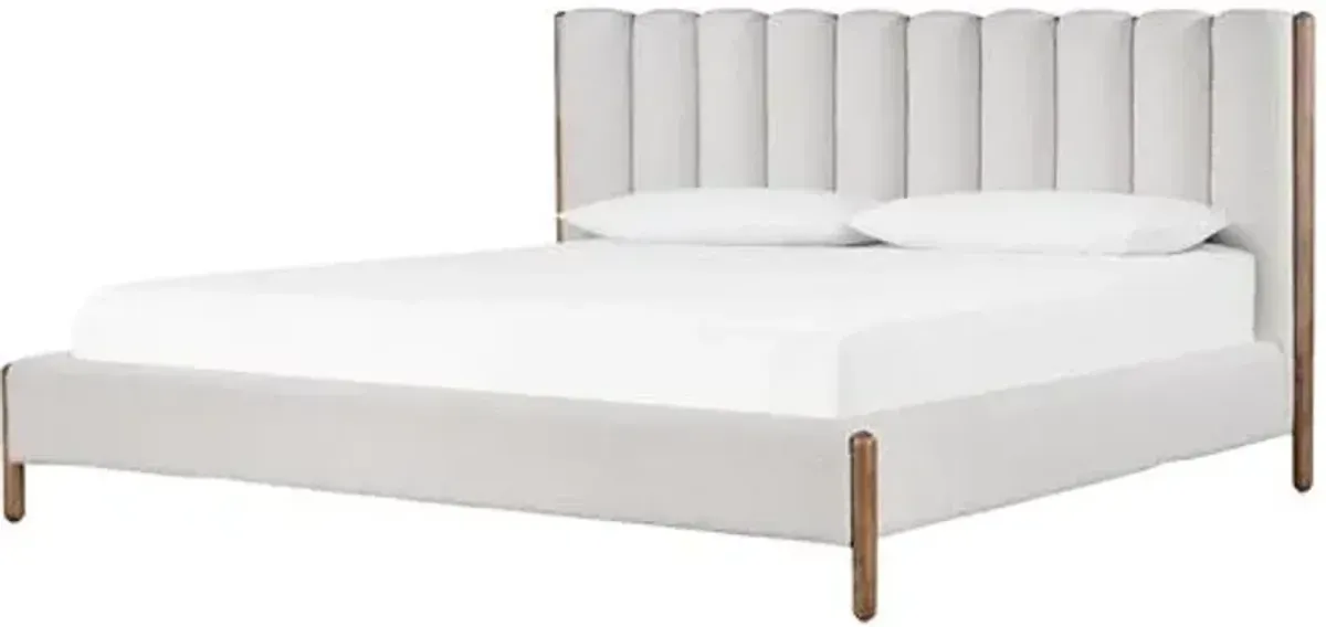 Westerly Channeled Bed - Sand Boucle - Ivory