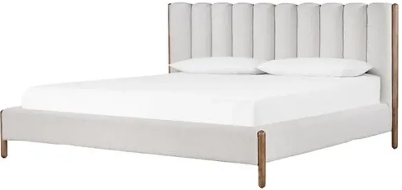 Westerly Channeled Bed - Sand Boucle - Ivory