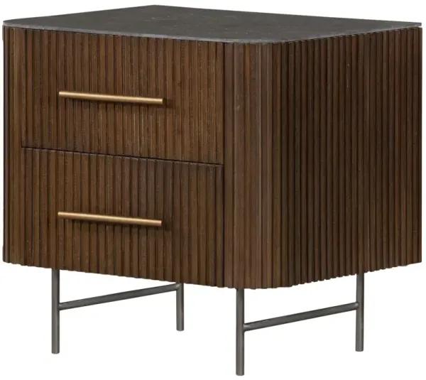 Fresno 2-Drawer Fluted Nightstand