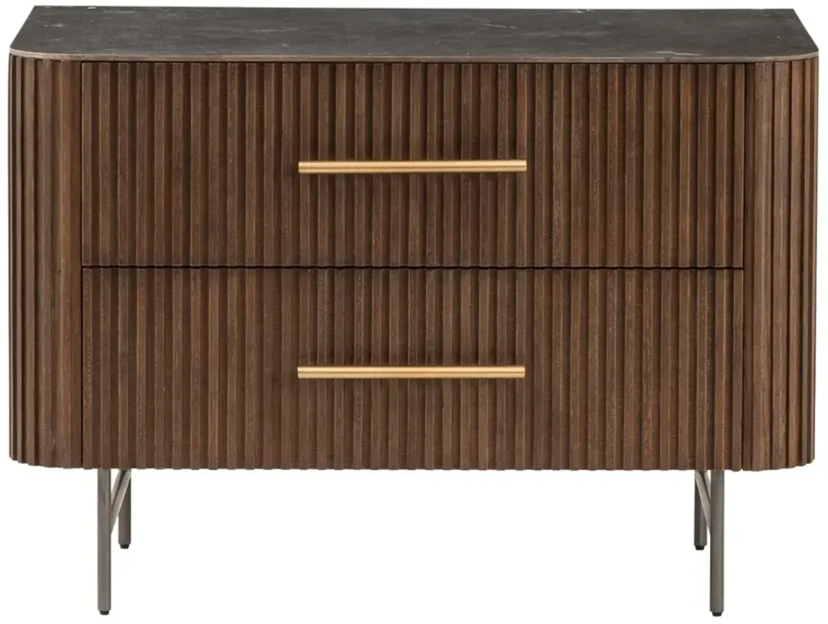 Fresno 2-Drawer Fluted Nightstand