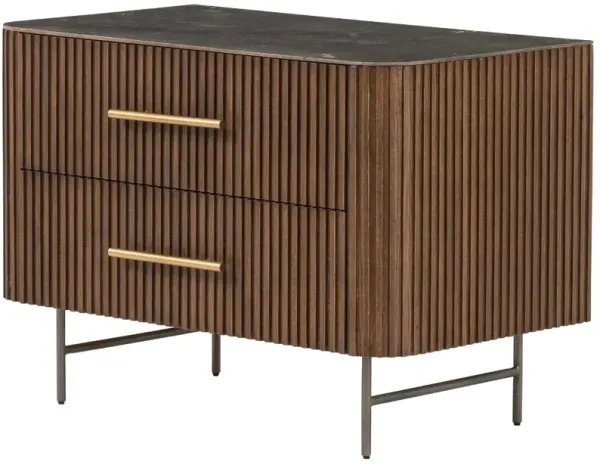 Fresno 2-Drawer Fluted Nightstand