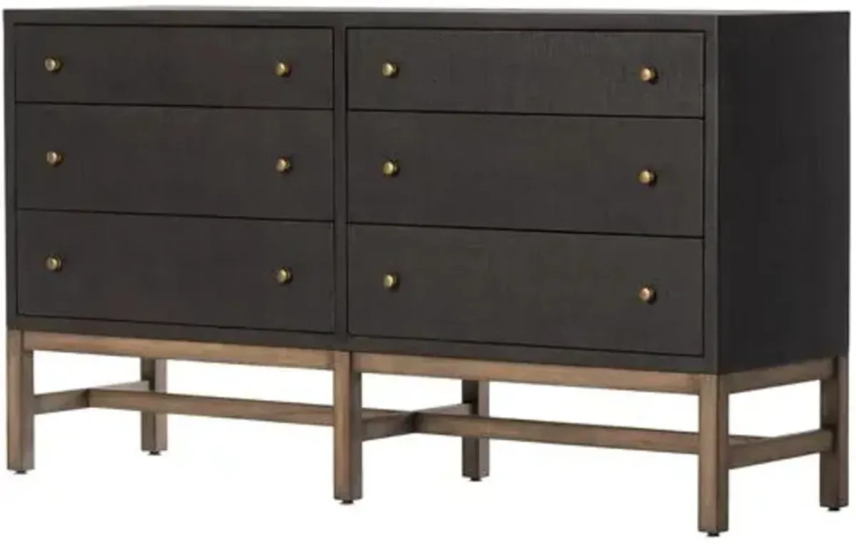 Pasco 6-Drawer Dresser - Black Raffia