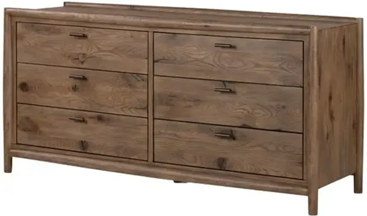 Riverton 6-Dresser - Weathered Oak - Brown