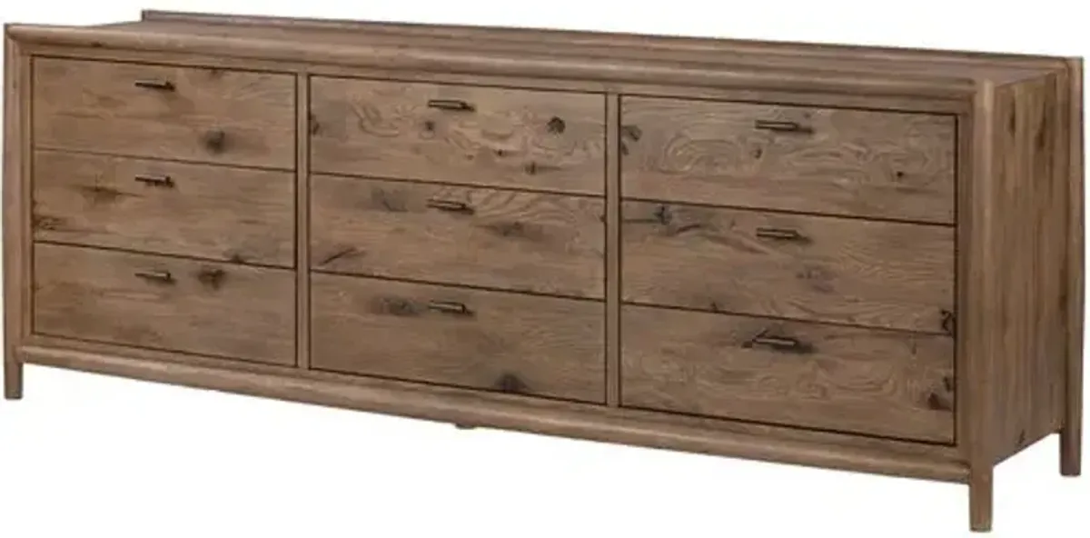 Riverton 9-Dresser - Weathered Oak - Brown