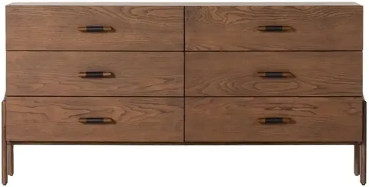 Ocanto 6-Drawer Dresser - Terra Brown