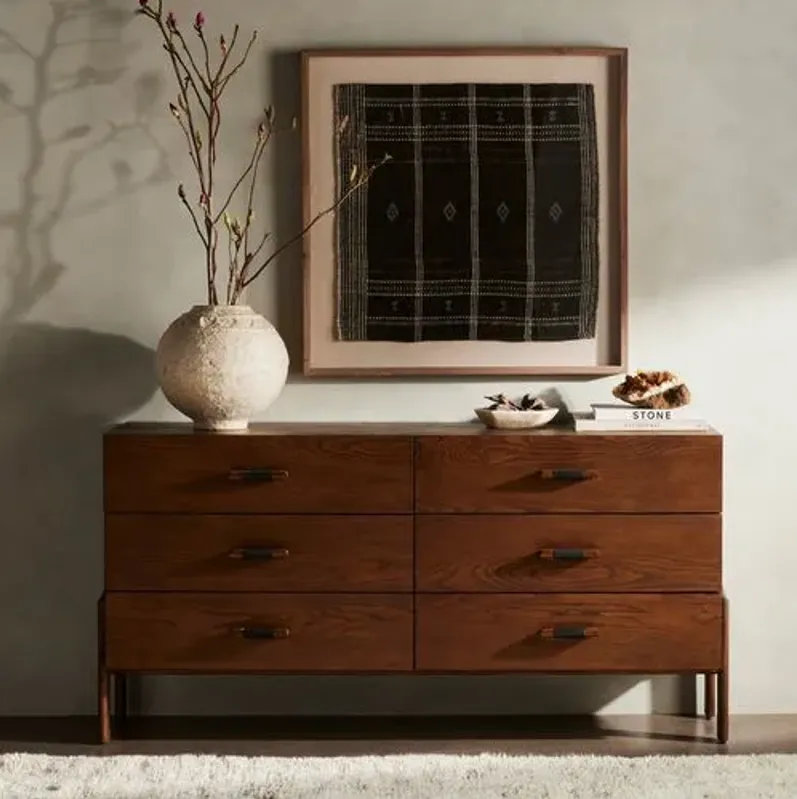 Ocanto 6-Drawer Dresser - Terra Brown