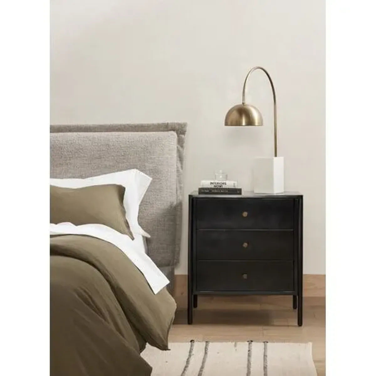 Bayon 3-Drawer Nightstand - Weathered Black