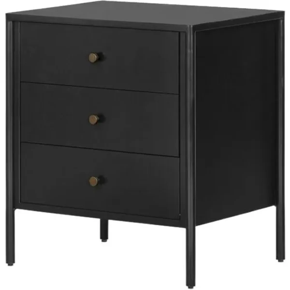 Bayon 3-Drawer Nightstand - Weathered Black