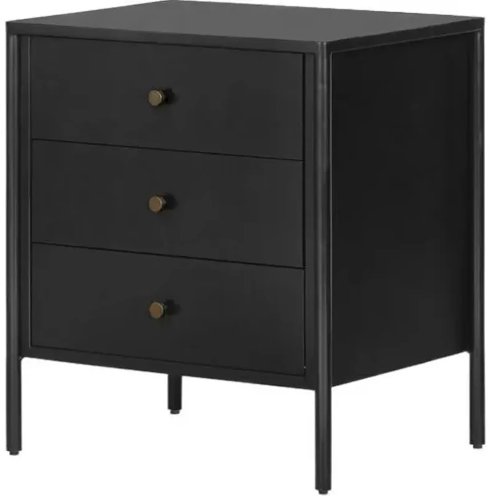 Bayon 3-Drawer Nightstand - Weathered Black