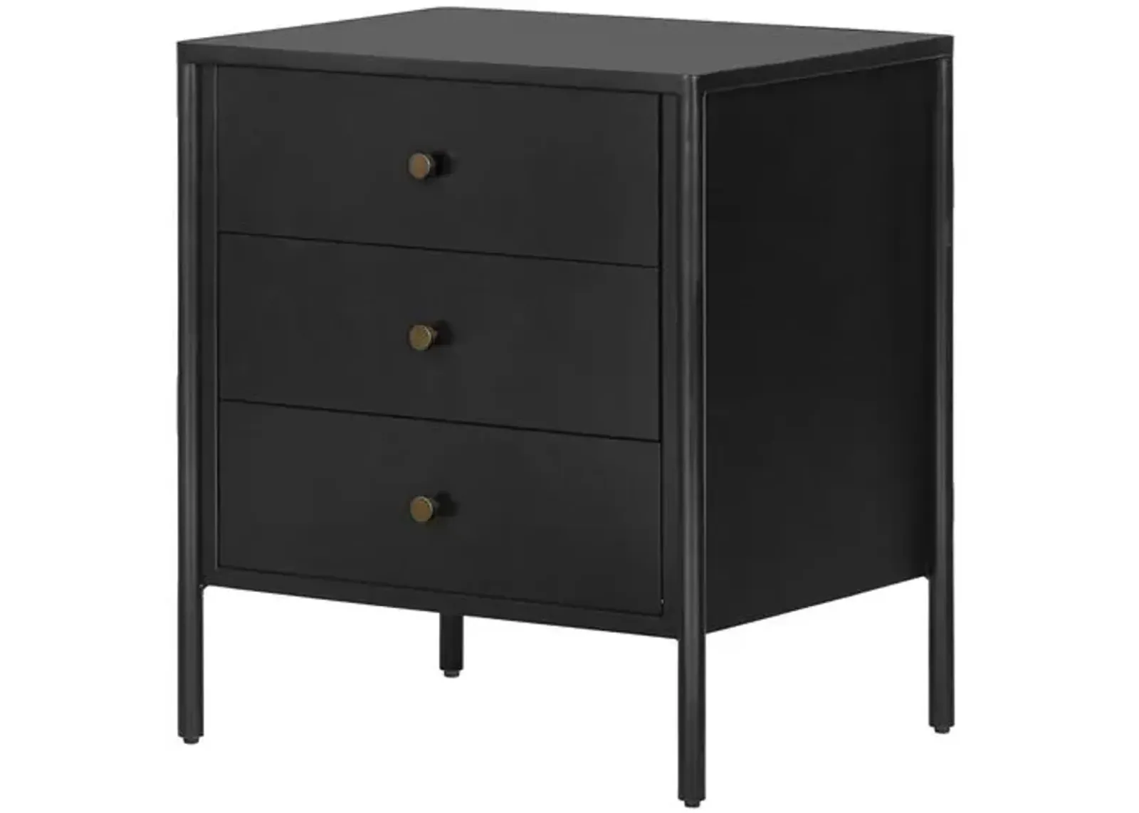 Bayon 3-Drawer Nightstand - Weathered Black