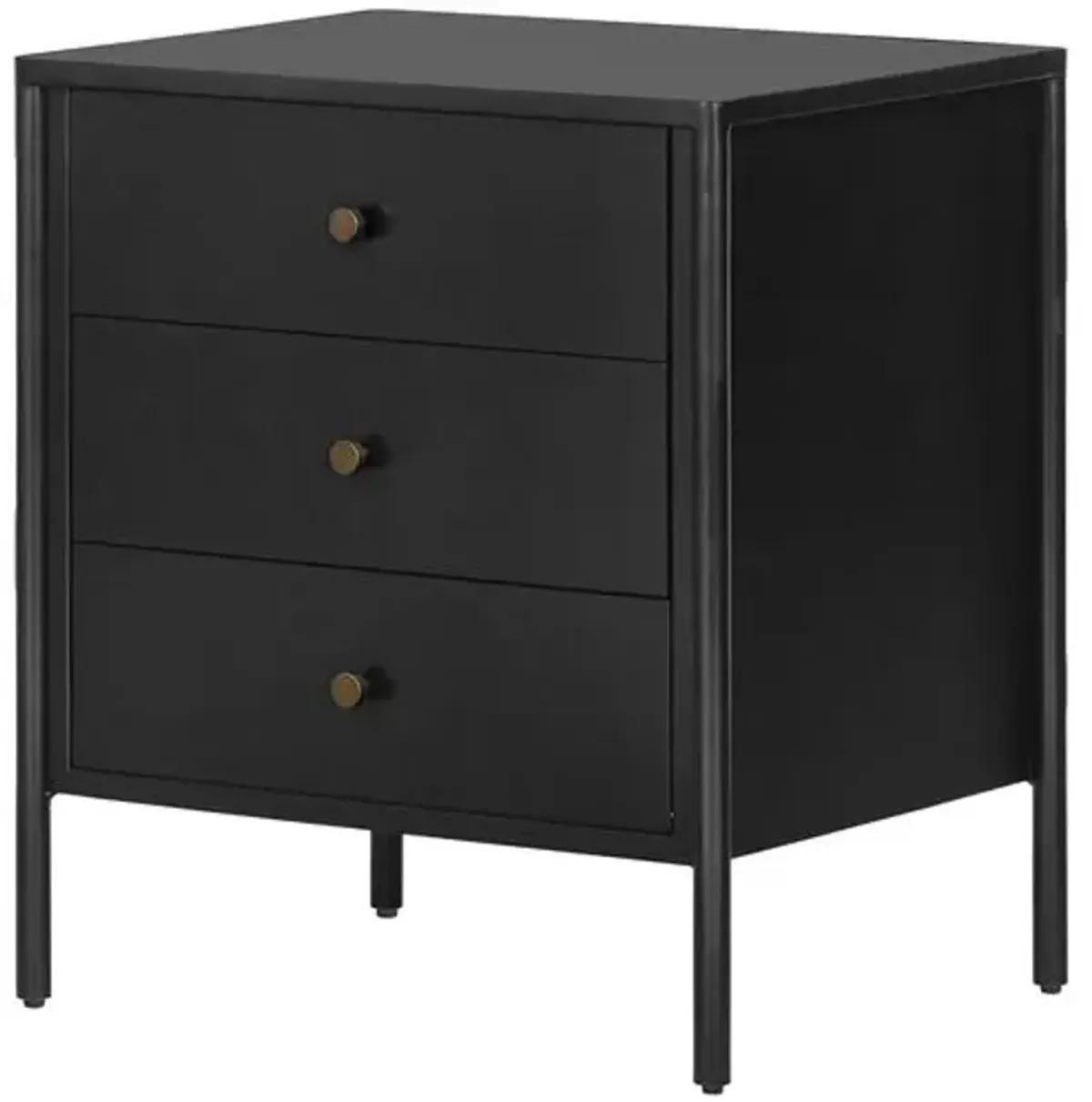 Bayon 3-Drawer Nightstand - Weathered Black