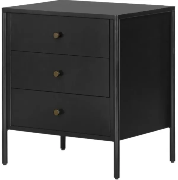 Bayon 3-Drawer Nightstand, Weathered Black