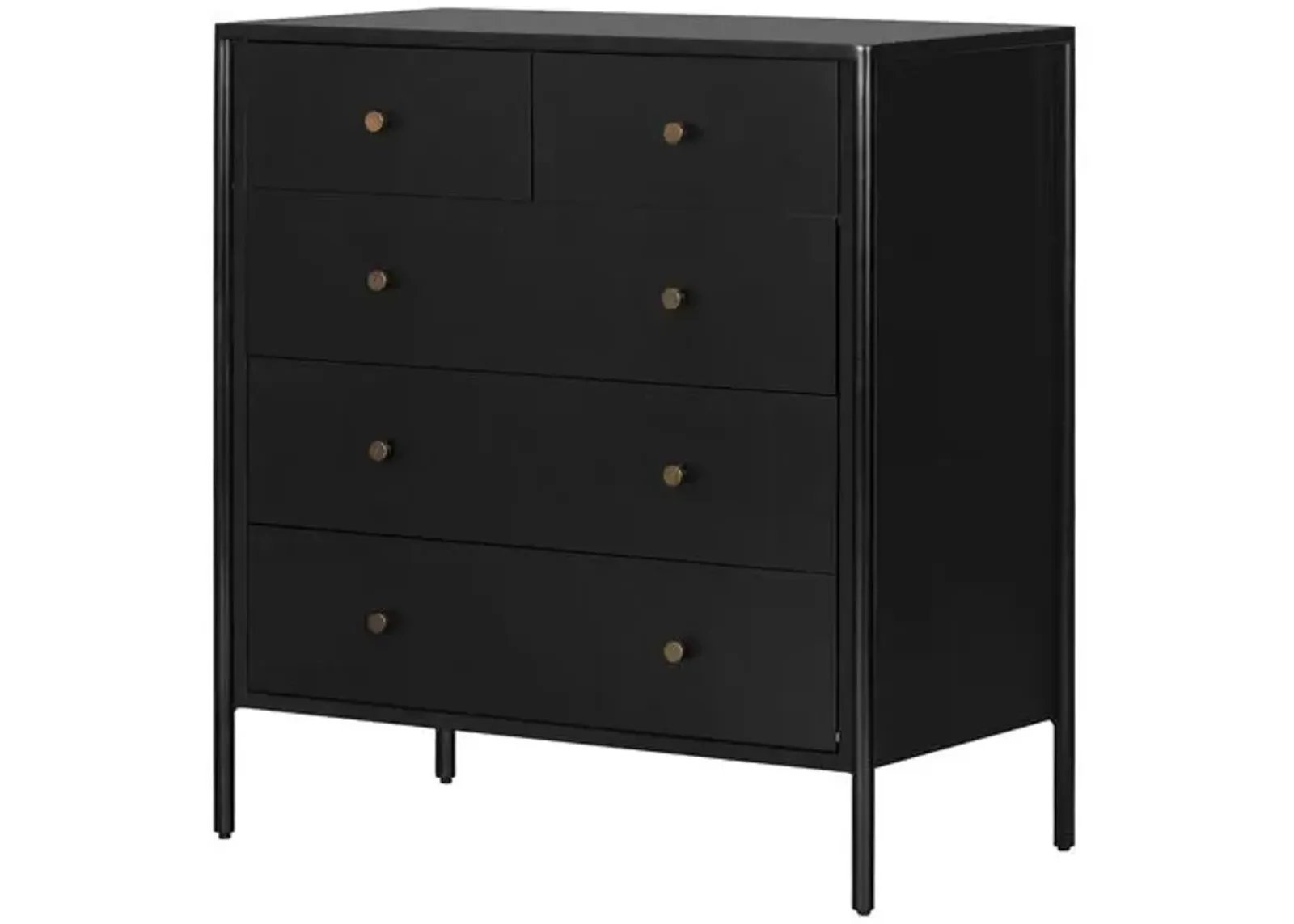 Bayon 5-Drawer Nightstand - Weathered Black