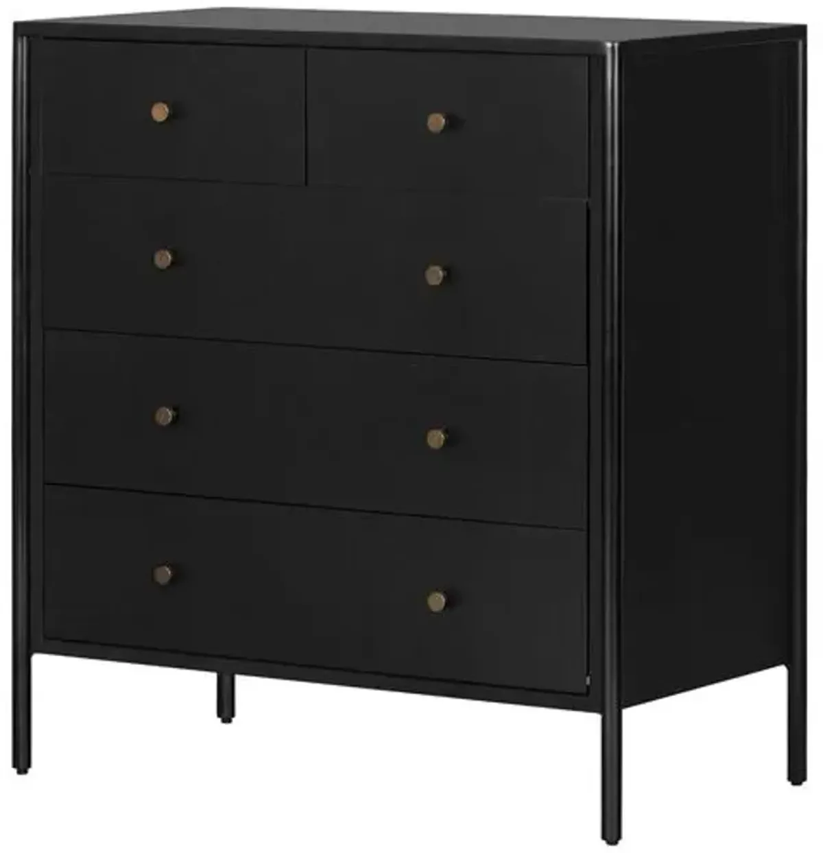 Bayon 5-Drawer Nightstand - Weathered Black