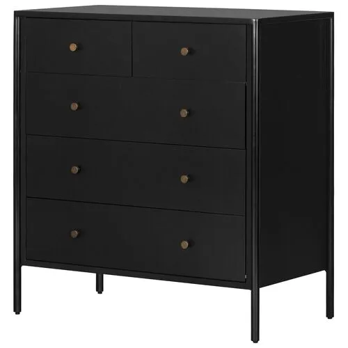 Bayon 5-Drawer Nightstand - Weathered Black