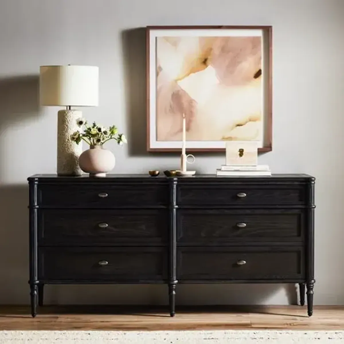 Tonia 6-Drawer Dresser - Black