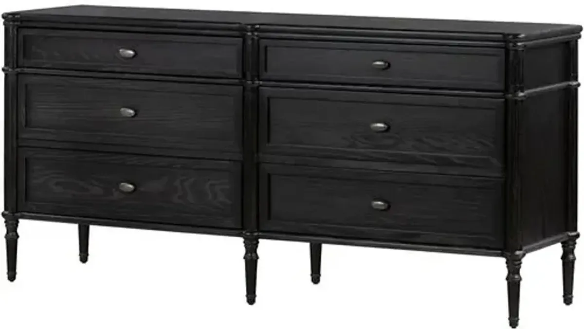 Tonia 6-Drawer Dresser - Black