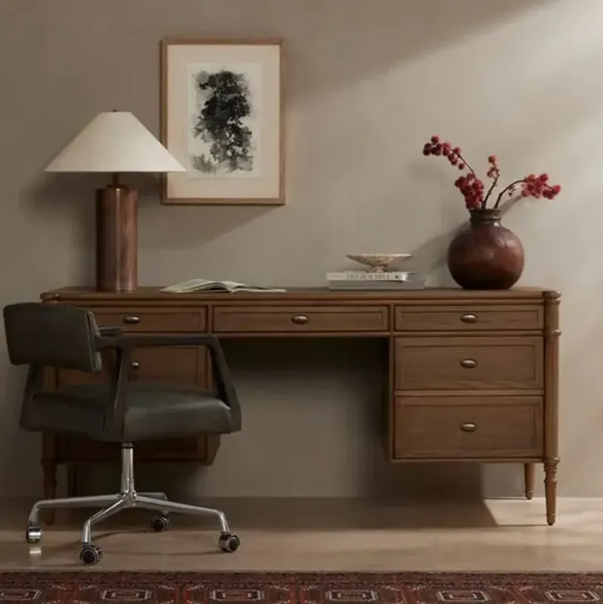 Tonia Executive Desk - Brown