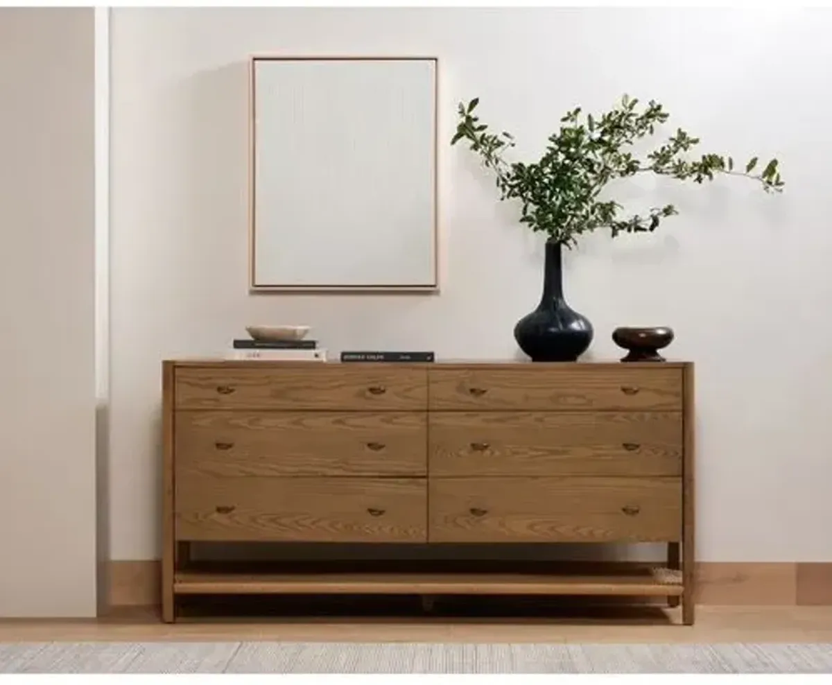 Holly 6-Drawer Dresser - Dune Ash Natural - Brown