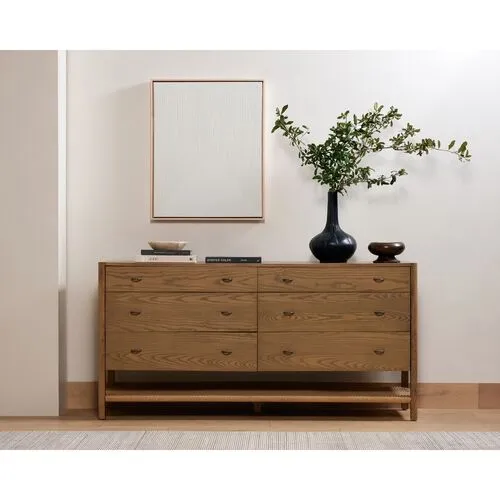 Holly 6-Drawer Dresser - Dune Ash Natural - Brown