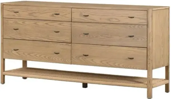 Holly 6-Drawer Dresser - Dune Ash Natural - Brown