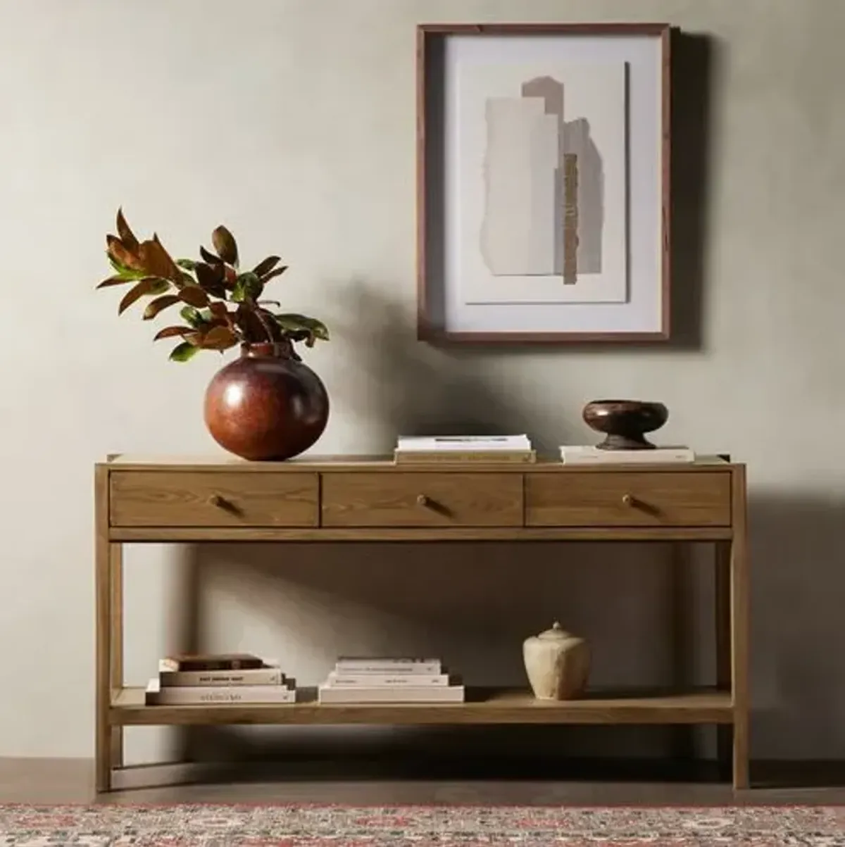 Beacon Console Table - Tawny Oak - Brown