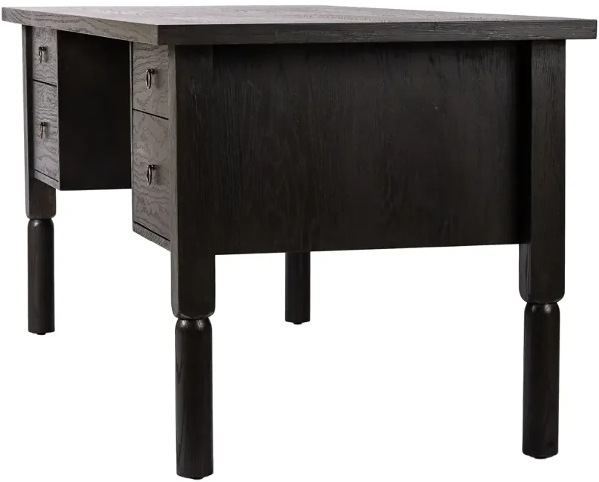 Elkton Executive Desk, Charcoal Oak