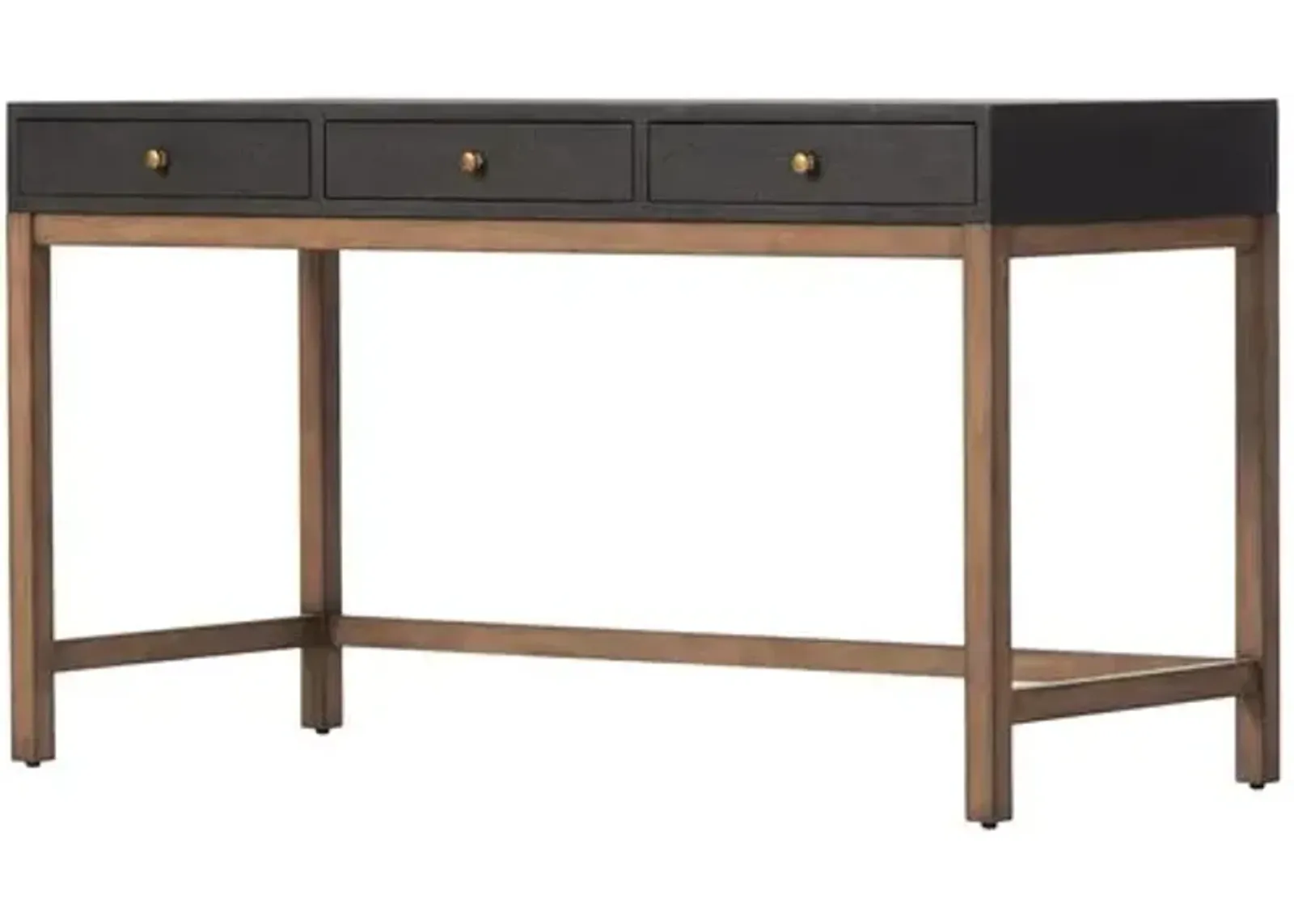 Pasco 3-Drawer Desk - Black Raffia