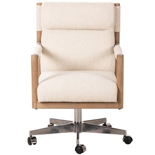 Geneva Desk Chair - Natural/Oatmeal Performance - Ivory