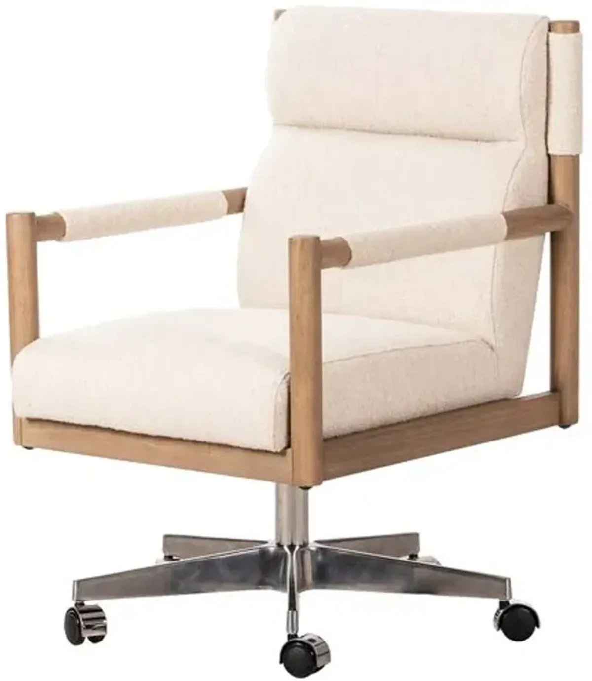 Geneva Desk Chair - Natural/Oatmeal Performance - Ivory