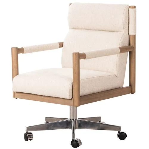 Geneva Desk Chair - Natural/Oatmeal Performance - Ivory