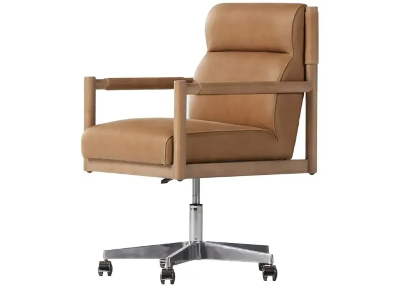 Geneva Desk Chair - Natural/Palermo Leather - Brown