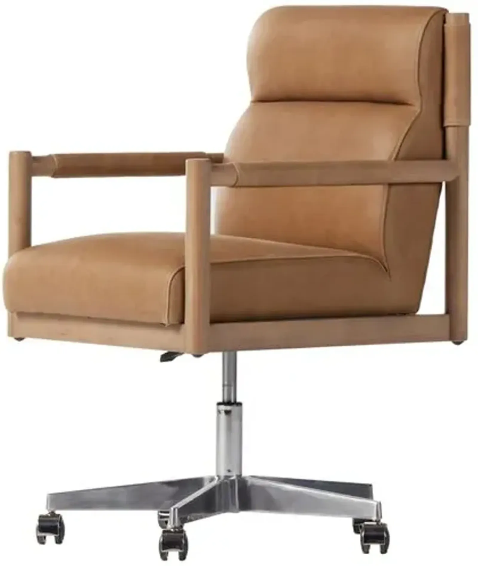 Geneva Desk Chair - Natural/Palermo Leather - Brown