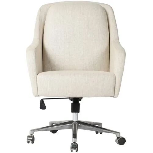 Lisle Upholstered Desk Chair - Natural Linen - Ivory