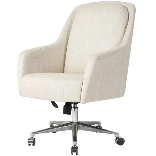 Lisle Upholstered Desk Chair - Natural Linen - Ivory