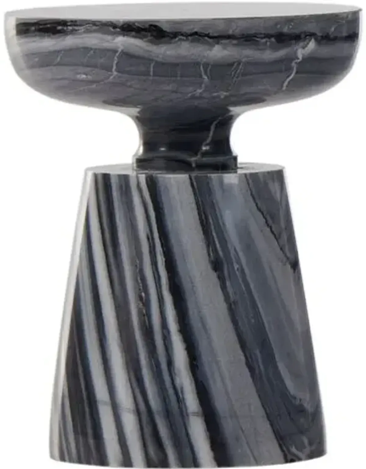 Lisbon Marble End Table - Ebony - Black