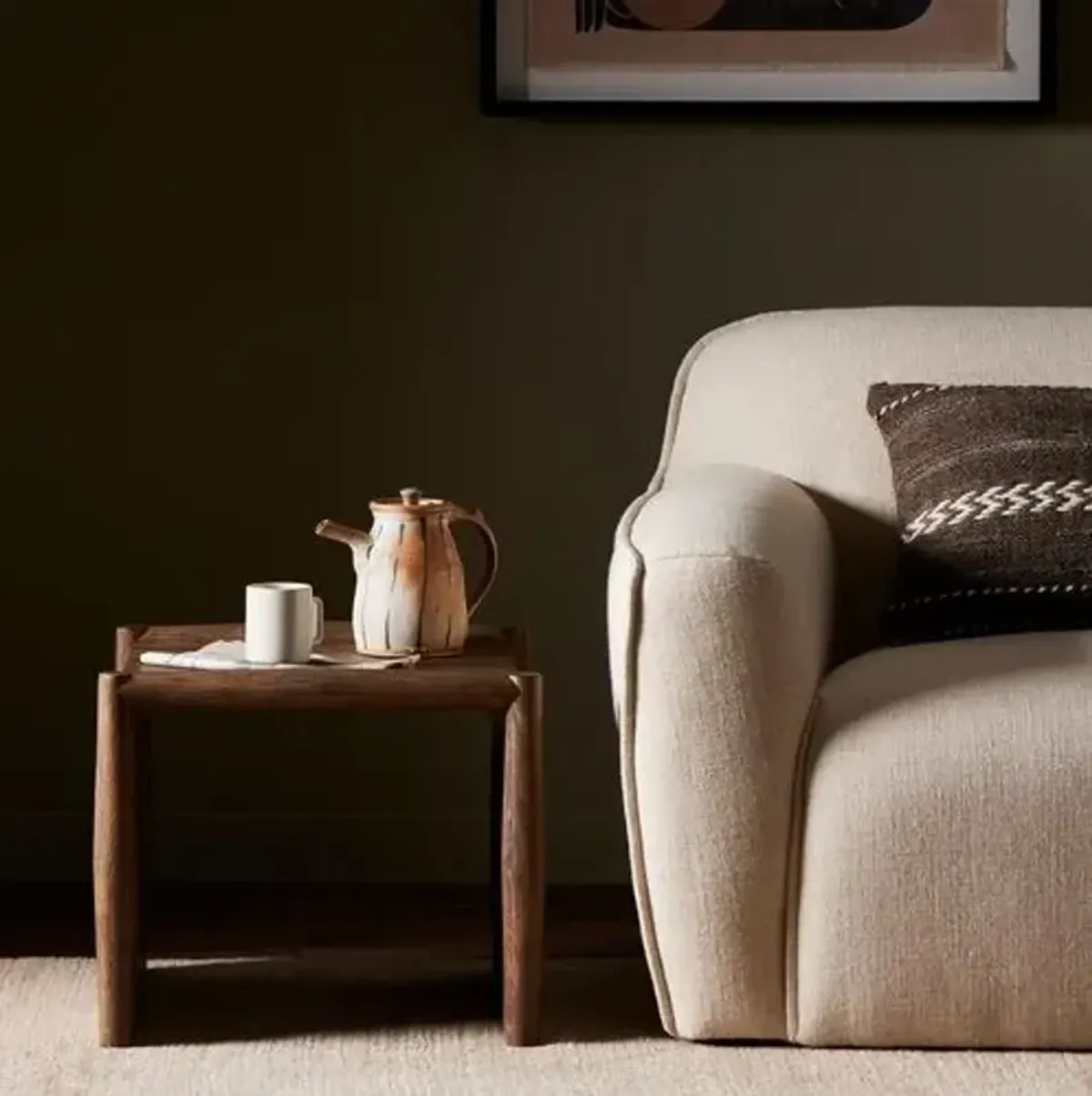 Verona End Table - Weathered Oak - Brown